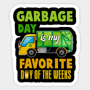 Garbage Day Is Favorite Trash Kids Boys Toddlers Gift Sticker